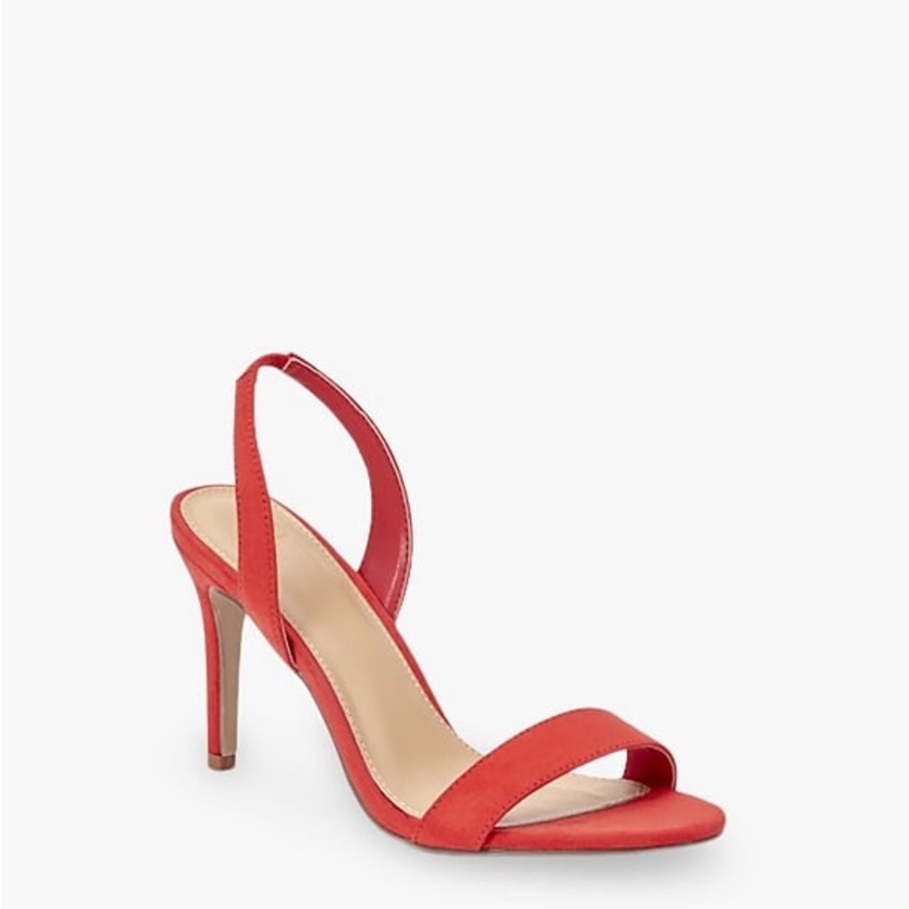 NWOT! JUST FAB Maddie Red Suede Sling-Back Heeled Sandal, Size 7.5